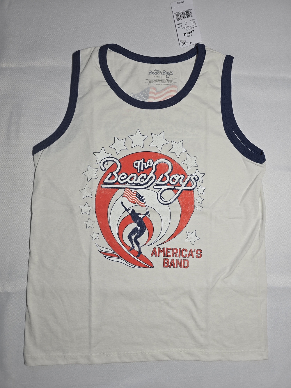 The Beach Boys Kids' White & Navy Tank Top - America's Band Graphic
